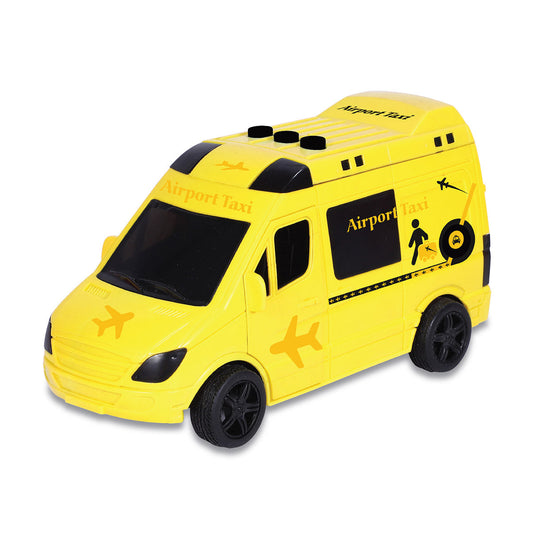 Airport Taxi Friction Van | Friction-powered Toy | Push & go Toy | Pull-Push vehicle | Durable Van | Easy Play Van | For Kids age 3+ years