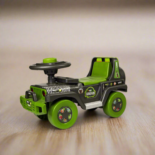 Toyzone Ride On | Baby Car | Kids Car | Toy Car| Push Car| Swing Car| Ride on Car with Music & Horn (Ben 10 Safari)