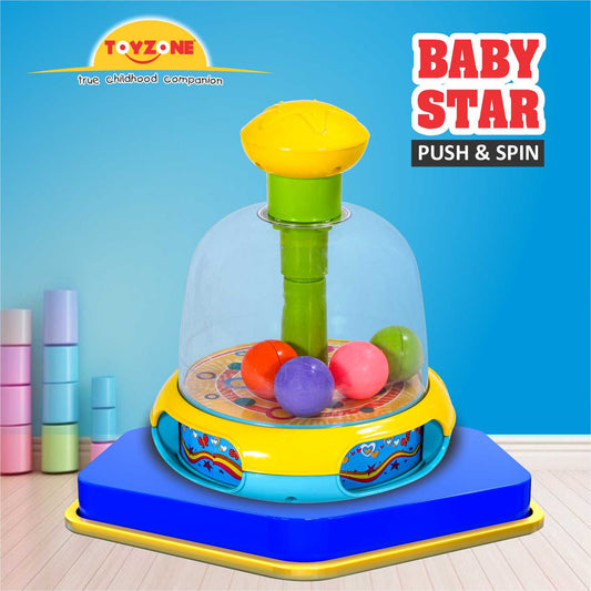 Baby Star Push & Spin | Baby Spinning Toy | Toddler Grasping Toy | Baby Activity Toy | Engaging Baby Spin Toy |  For Toddlers