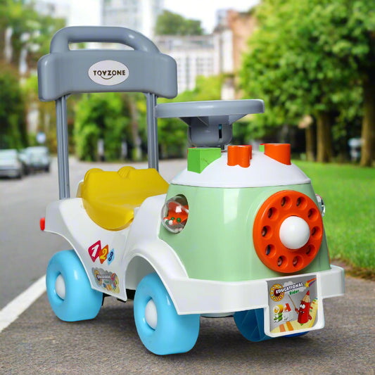Educational Rider | Push Ride-on | Push Car with Storage | Ride-On Car with Backrest | Ride On for Toddlers | For Kids 3+ years