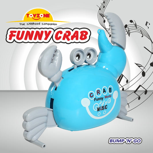 Funny Crab Bump N Go | Lights & Sound | Musical Baby Toy | Baby Dance Toy | Active Play Toy | Battery Operated Toy | Educational Toy for Infants | Infant Sensory Play Toy | For New Born & Toddlers