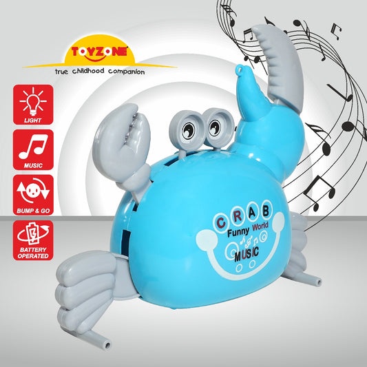 Funny Crab Bump N Go | Lights & Sound | Musical Baby Toy | Baby Dance Toy | Active Play Toy | Battery Operated Toy | Educational Toy for Infants | Infant Sensory Play Toy | For New Born & Toddlers