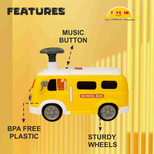 Load image into Gallery viewer, Happy Bus Ride On - Yellow | Toddler Ride-on | Lights &amp; Music | Ride-on with easy storage | Grip wheels | Make in India | Indoor &amp; Outdoor | For Kids 2+ years
