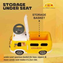 Load image into Gallery viewer, Happy Bus Ride On - Yellow | Toddler Ride-on | Lights &amp; Music | Ride-on with easy storage | Grip wheels | Make in India | Indoor &amp; Outdoor | For Kids 2+ years
