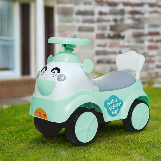 Baby Star - Green | Push Ride-on | Push Car with Storage | Ride-On Car with Backrest | Ride On for Toddlers | For Kids 3+ years