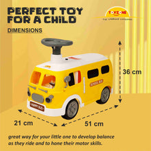 Load image into Gallery viewer, Happy Bus Ride On - Yellow | Toddler Ride-on | Lights &amp; Music | Ride-on with easy storage | Grip wheels | Make in India | Indoor &amp; Outdoor | For Kids 2+ years
