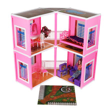 Load image into Gallery viewer, Glamour Doll house | Girls Role Playset | Pretend Play | Doll House with Furniture | Dollhouse Accessories | Imaginative Play | Playhouse | For Kids Age 3+ years
