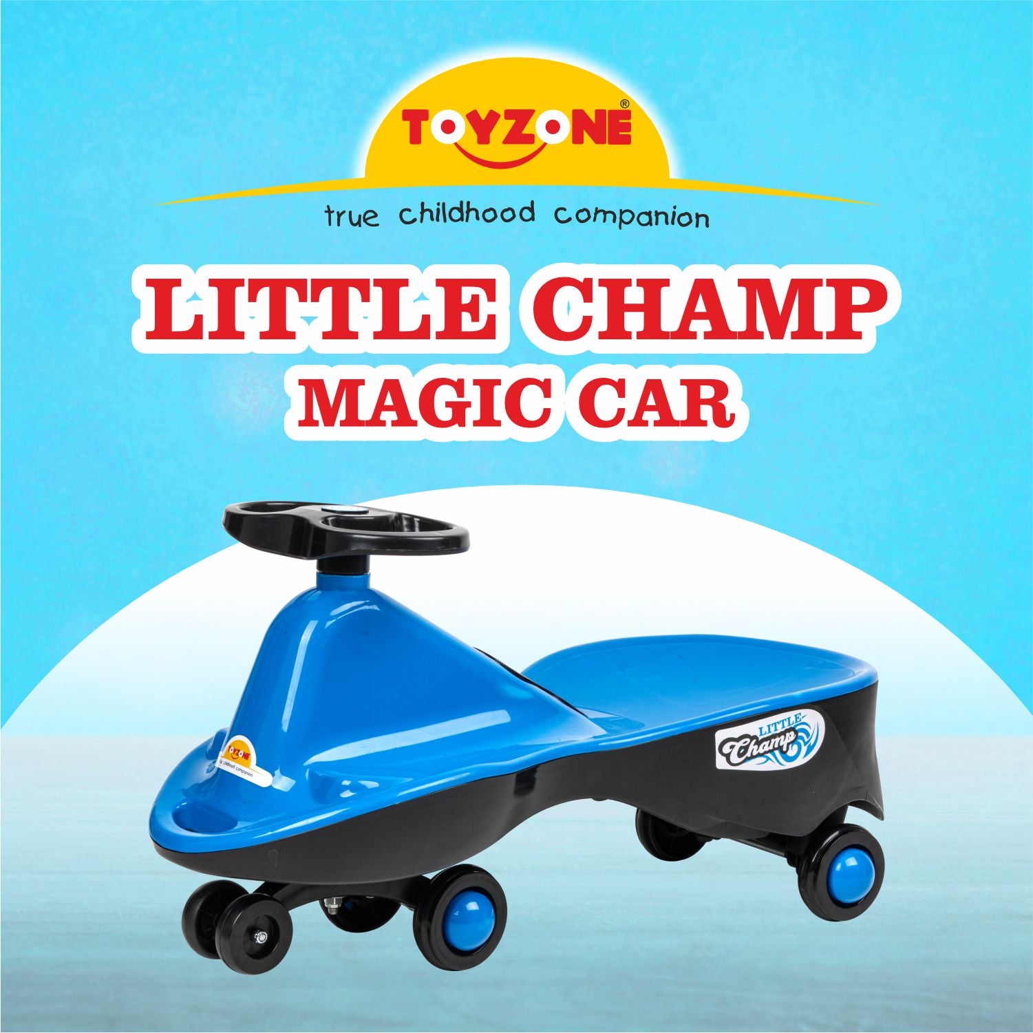 Little Champ Magic Car - Blue | Swing Car | Baby Car | Kids Car | Toy Car | Push Car | Ride-On Car | Toddler Car | Baby Ride Car | Activity Car | Smooth Ride Car | Twist Car | For 3+ Years