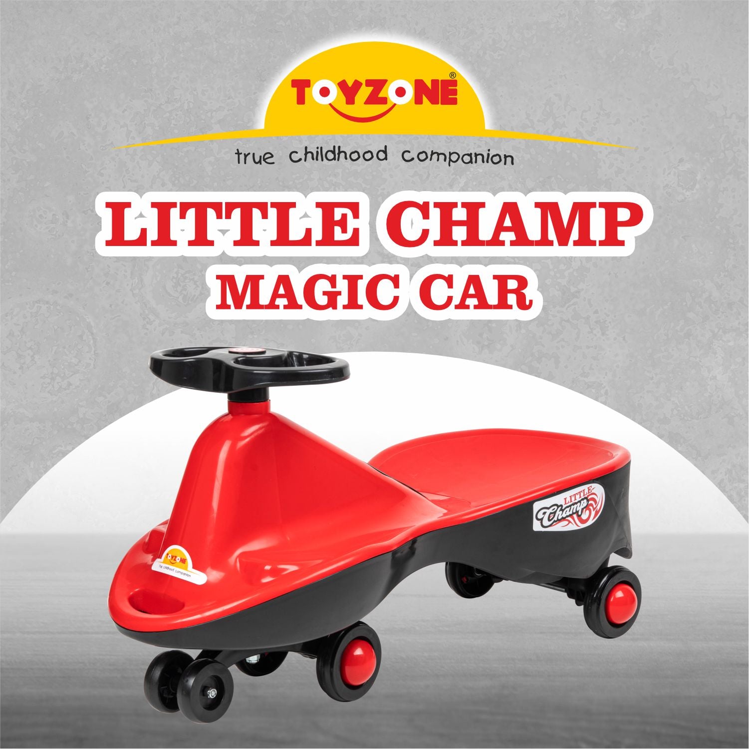 Little Champ Magic Car - Red | Swing Car | Kids Toy Car | Comfortable Seat | Elegant Design | Twister Ride on | Pedal-free car | Push Car | Twist Car | For Kids 3+ Years