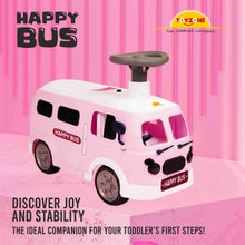 Load image into Gallery viewer, Happy Bus Ride On - Pink | Toddler Ride-on | Lights &amp; Music | Ride-on with easy storage | Grip wheels | Make in India | Indoor &amp; Outdoor | For Kids 2+ years
