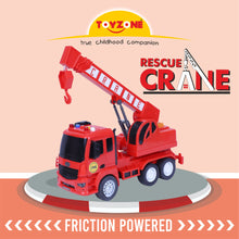 Load image into Gallery viewer, Rescue Crane | Friction Powered Toy | Unbreakable Toy | Push and Go | Made in India | For kids 2+ year
