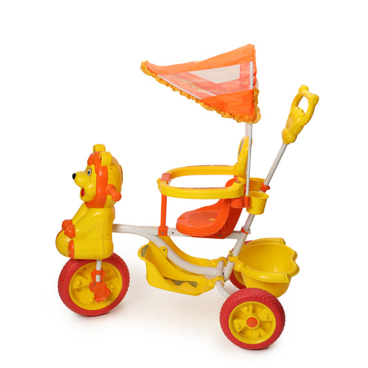 Baby Lion Tricycle | Cycle with Parent Handle | Baby Cycle | Tricycle for Kids  | Baby Tricycle | Trike Cycle| Rubber Wheel | For Kids 2+ years