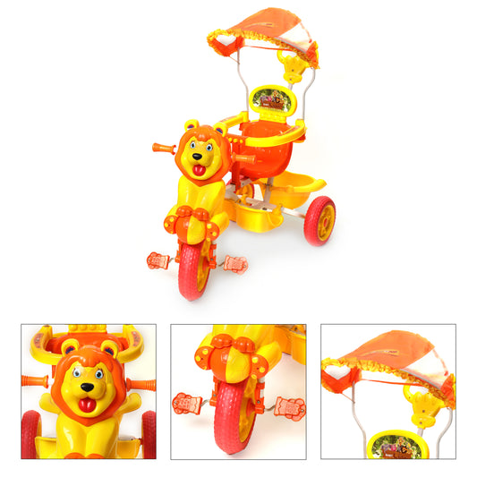 Baby Lion Tricycle | Cycle with Parent Handle | Baby Cycle | Tricycle for Kids  | Baby Tricycle | Trike Cycle| Rubber Wheel | For Kids 2+ years