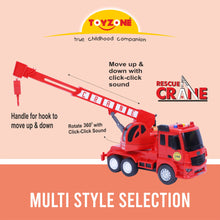 Load image into Gallery viewer, Rescue Crane | Friction Powered Toy | Unbreakable Toy | Push and Go | Made in India | For kids 2+ year
