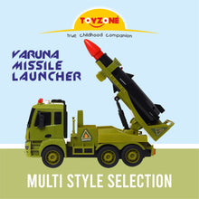 Load image into Gallery viewer, Varuna Missile Launcher | Friction Powered Toy | Unbreakable Toy | Missile Launcher Toy Truck | Push and Go | Made in India | For kids 3+ year
