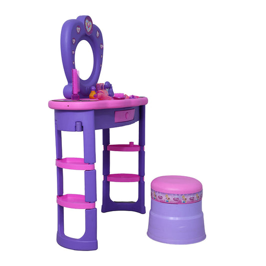 Disney Princess Dressing Table | Makeup Mirror Set | Child Beauty Playset | Kids Grooming Set | Toddler Mirror Table | Role Play Set | For Kids age 3+ Years