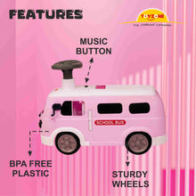 Load image into Gallery viewer, Happy Bus Ride On - Pink | Toddler Ride-on | Lights &amp; Music | Ride-on with easy storage | Grip wheels | Make in India | Indoor &amp; Outdoor | For Kids 2+ years
