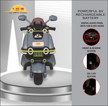 Load image into Gallery viewer, Himalayan Electric Scooter - Grey | Rechargeable Scooty | Powered by 6V &amp; 4.5 AH Battery | Ride-On Scooter | Kids Electric Scooty | For Kids 2+ Years
