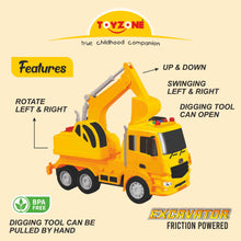 Load image into Gallery viewer, Excavator | Friction Powered Toy | Unbreakable Toy | Push and Go | Made in India | For kids 2+ year
