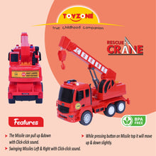 Load image into Gallery viewer, Rescue Crane | Friction Powered Toy | Unbreakable Toy | Push and Go | Made in India | For kids 2+ year
