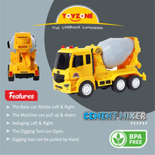 Load image into Gallery viewer, Cement Mixer | Friction Powered Toy | Unbreakable Toy | Push and Go | Made in India | For kids 2+ year
