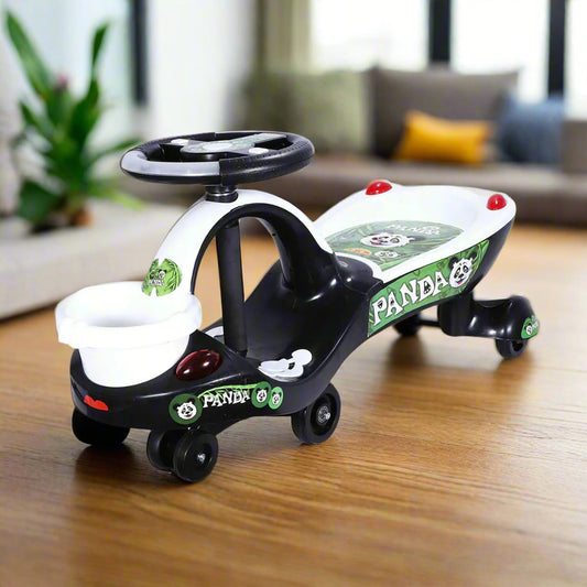 Eco Panda Magic Car - Black | Ride-on car | Swing car | kids toy car | Comfortable Seat | Elegant Design | Twister Ride on | Pedal-free car | For kids 3+ years