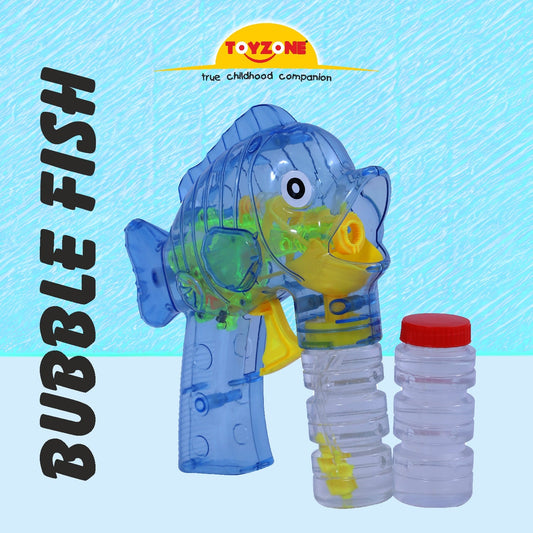Fish Bubble Gun | Bubble Gun Toy | Bubble Blower | Bubble maker for Kids | Portable Bubble Machine | Outdoor & Indoor activity toy | Music with Soft Light | Colorful Bubbles | Cool bubble toy | For kids age 3+ years