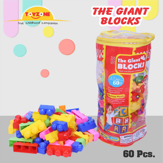 Building Blocks - 60 pcs  | Creative building blocks for kids | Blocks for preschoolers | Smart Activity Fun & Learning Blocks | Play blocks | Block play set | For kids age 3+ years