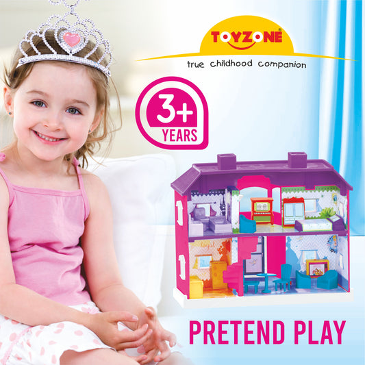 Disney Princess My Country Doll House - 24 pcs | Girls Role Playset | Pretend Play | Doll House with Furniture | Dollhouse Accessories | Imaginative Play | Playhouse | For Kids Age 3+ years