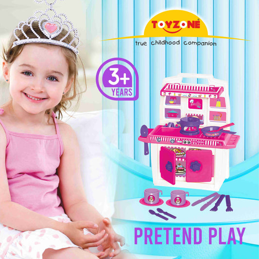 Barbie - My Little Kitchen | Kids Kitchen Set | Role Play Set | Pretend Play Kitchen Accessories Set | Cooking set | Miniature Household Set | For Kids age 3+ years
