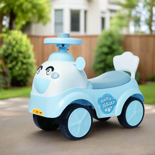 Baby Star - Blue| Push Ride-on | Push Car with Storage | Ride-On Car with Backrest | Ride On for Toddlers | For Kids 3+ years