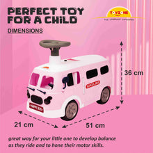 Load image into Gallery viewer, Happy Bus Ride On - Pink | Toddler Ride-on | Lights &amp; Music | Ride-on with easy storage | Grip wheels | Make in India | Indoor &amp; Outdoor | For Kids 2+ years
