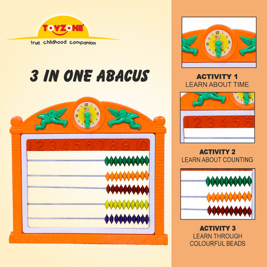 3-in-1 Counting Abacus | Abacus for kids | Early learning abacus | Educational toys for preschoolers | Children's counting abacus | Learning abacus for kids | Abacus for preschool learning