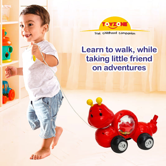 Ant Pull Along | Interactive pull toy | Toy for walking babies Toddler | Movement toy | Early learning Pull toy | Toddler activity toy | For age 12+ Months