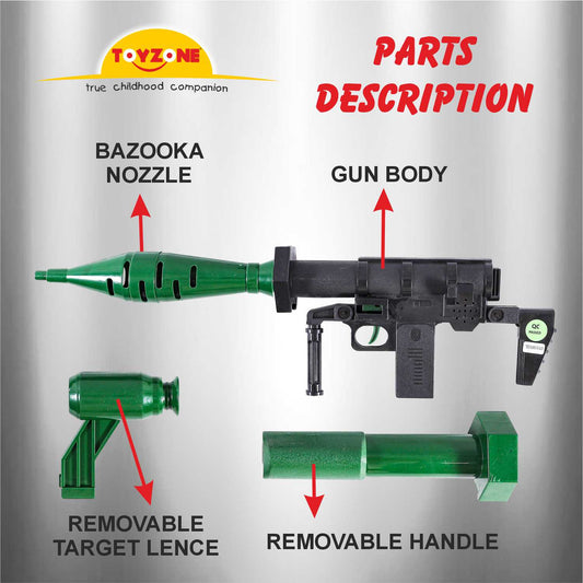 Bazooka Warrior Gun | Shooting Gun | Role Play Toy | Compact Toy Gun | Imaginative Play Gun | For Kids 3+ years