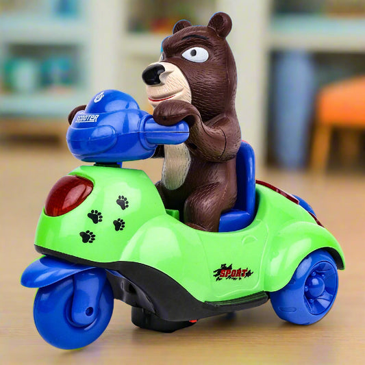 Bear On Scooter Bump 'N' Go | Lights & Sound | Musical Baby Toy | Baby Dance Toy | Active Play Toy | Battery Operated Toy | Educational Toy for Infants | Infant Sensory Play Toy | For New Born & Toddlers