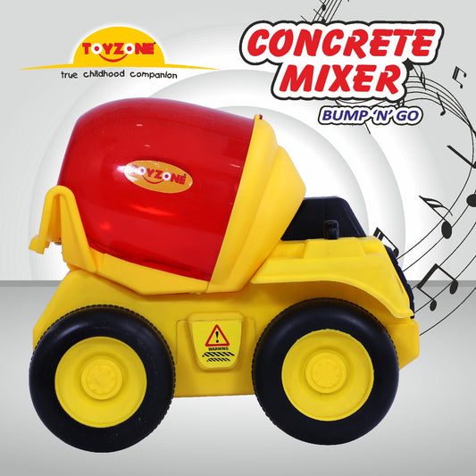 Concrete Mixer Bump 'N' Go  | Lights & Sound | Musical Baby Toy | Baby construction Toy | Active Play Toy | Battery Operated Toy | Educational Toy for Infants | Infant Sensory Play Toy | For New Born & Toddlers