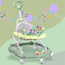 Load image into Gallery viewer, My Cat Baby Walker - Green | With Parental Handle | Musical Sound Tray | Light-weight &amp; Portable | Comfortable Seat | Rotatable Wheel | Infant &amp; Baby Activity Walker
