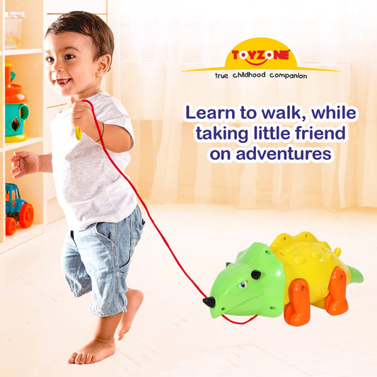 Triceratops Dinosaur Pull Along | Interactive pull toy | Toy for walking babies Toddler | Movement toy | Early learning Pull toy | Toddler activity toy | For age 12+ Months