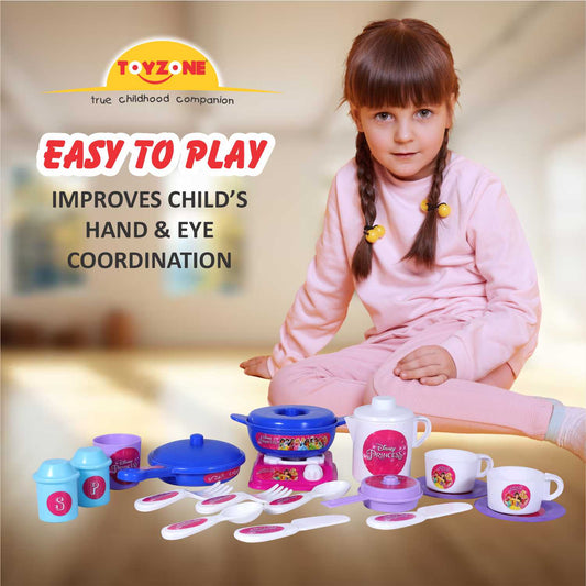 Disney Princess Kitchen Set | Kids Kitchen Set | Role Play Set | Pretend Play Kitchen Accessories Set | Cooking set | Miniature Household Set | For Kids age 3+ years