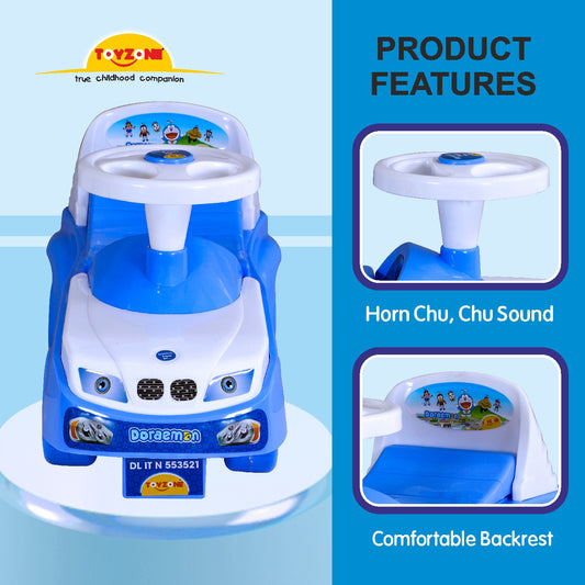 Toyzone Peppy Go Doraemon Ride on-53521 | Baby Car | Kids Car | Toy Car| Push Car| Storage Seat | Swing Car| Ride on Car with Horn