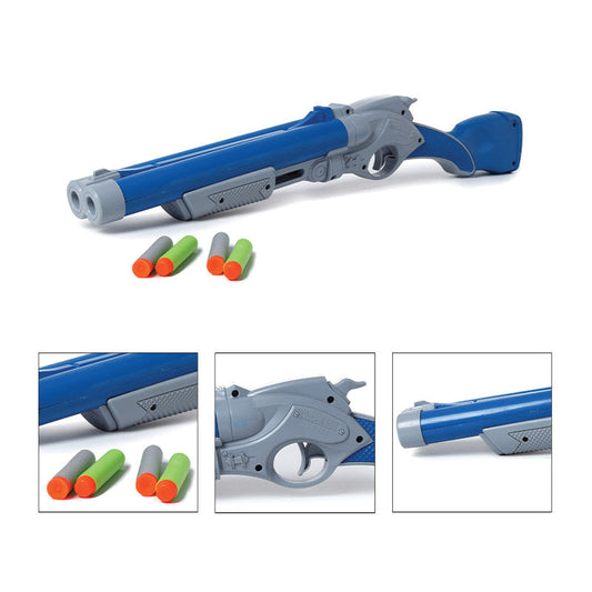 Doraemon Double Barrel Shotgun | Foam Blaster Gun | Safe & Long Range | Lock & Load Pump Action | Toy Shotgun | Dart Shooter | Target Shooting Gun | For Kids, Teens, Adults