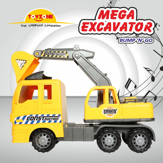 Mega Excavator Bump 'N' Go | Lights & Sound | Musical Baby Toy | Baby Dance Toy | Active Play Toy | Battery Operated Toy | Educational Toy for Infants | Infant Sensory Play Toy | For New Born & Toddlers
