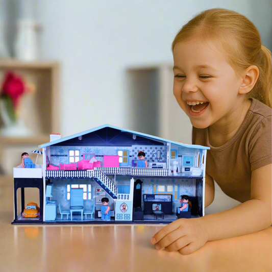 Frozen Party Home Doll House | Girls Role Playset | Pretend Play | Doll House with Furniture | Dollhouse Accessories | Imaginative Play | Playhouse | For Kids Age 3+ years