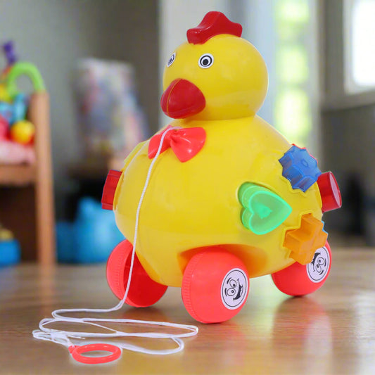 Hen Pull Along | Interactive pull toy | Toy for walking babies Toddler | Movement toy | Early learning Pull toy | Toddler activity toy | For age 12+ Months