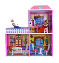 Load image into Gallery viewer, My Pretty Doll House | Girls Role Playset | Pretend Play | Doll House with Furniture | Dollhouse Accessories | Imaginative Play | Playhouse | For Kids Age 3+ years
