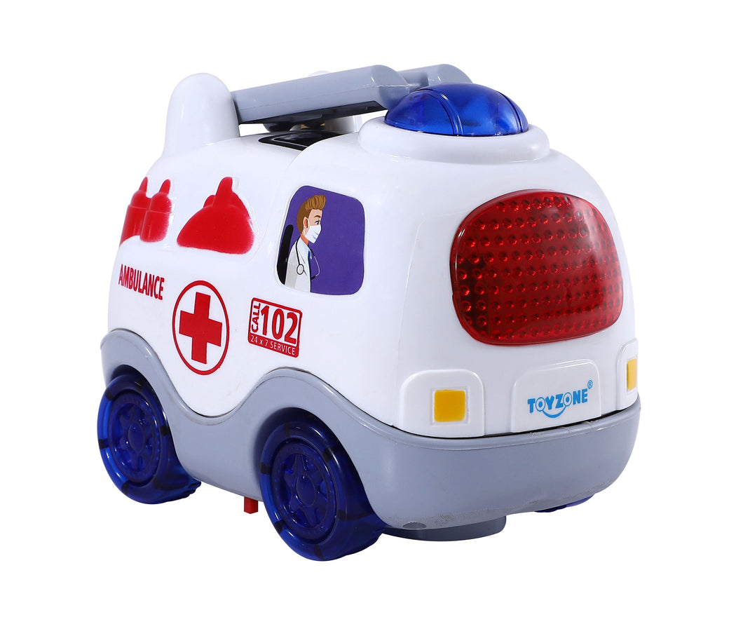 Ambulance Bump 'N' Go | Lights & Sound | Musical Baby Toy | Baby Ambulance Toy | Active Play Toy | Battery Operated Toy | Educational Toy for Infants | Infant Sensory Play Toy | For New Born & Toddlers