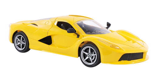 Xtreme Racing Car - Yellow | 27 MHz Fully Functionable | 1:24 Scale | Battery & Charger Cable | Range upto 25m | Luminous Headlight | Perfect Tyre Grip | For Age 4+ Years