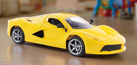 Xtreme Racing Car - Yellow | 27 MHz Fully Functionable | 1:24 Scale | Battery & Charger Cable | Range upto 25m | Luminous Headlight | Perfect Tyre Grip | For Age 4+ Years