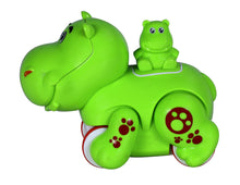 Load image into Gallery viewer, Press &amp; Go Cute Animal - Hippo | Friction Powered Toy | Unbreakable Toy | Durable Crawling Animal Toy | Made in India | For kids 1+ year
